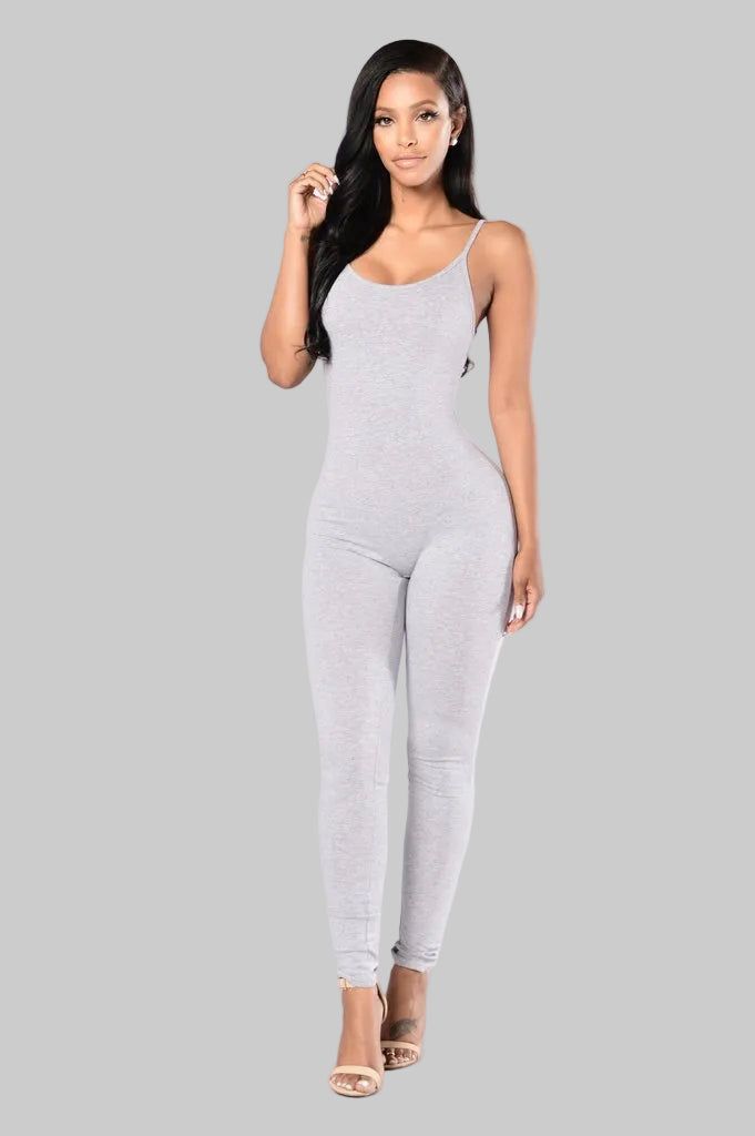 Fashion Sexy Skinny Backless Sling Jumpsuit
